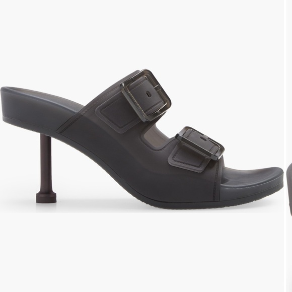 Balenciaga Mallorca Slide   Black Women's Heeled Mules - Picture 1 of 9